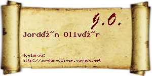 Jordán Olivér névjegykártya